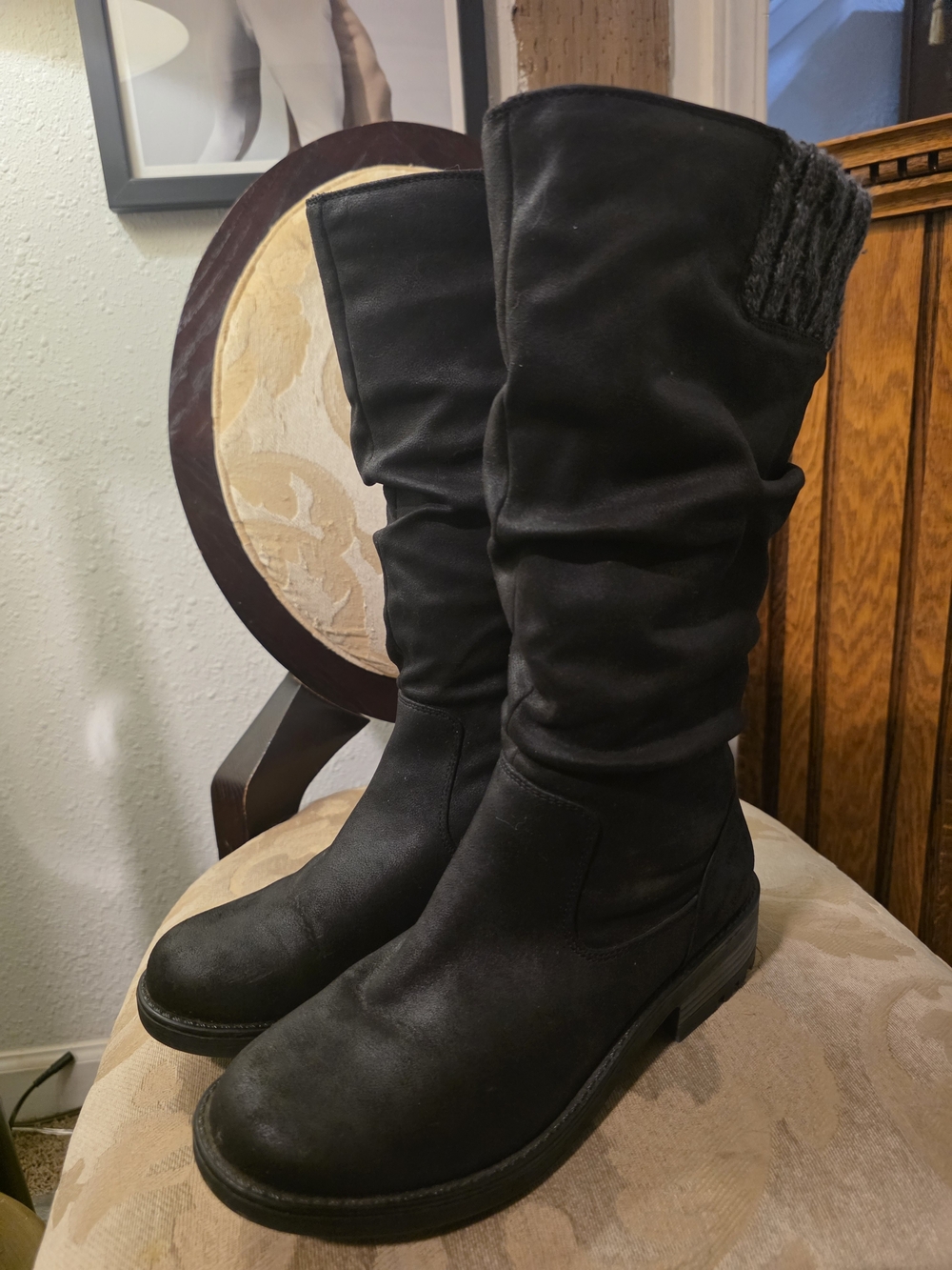 Life Stride Black Mid-Calf Slouch Boots